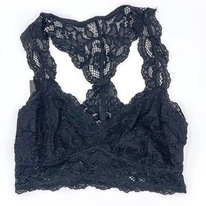 Express Black All Over Lace Bralette